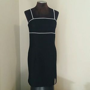 Black dress with thin white straps size 7